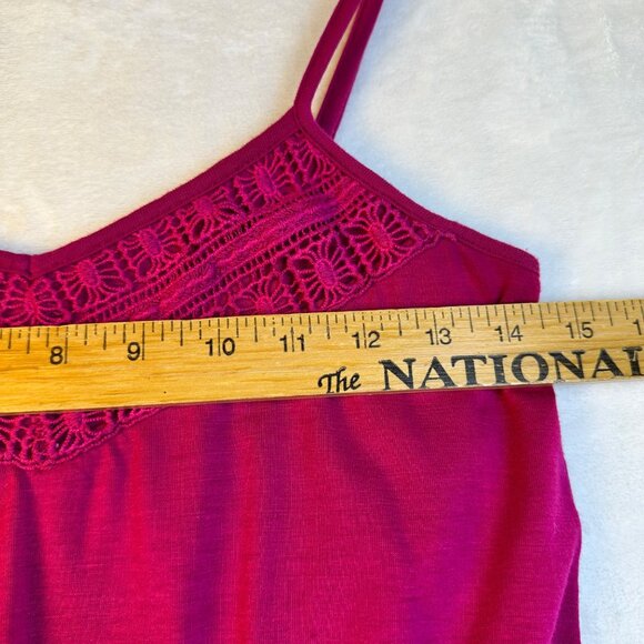 Xhilaration Womens Pink Sleeveless Romper Sz S Crochet-Pockets Comfy Feminine - Picture 6 of 12